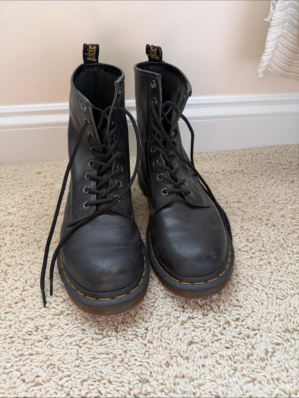 Dr Martens Black Leather Lace-Up Combat Boots